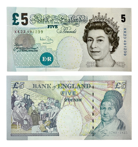 Cédula Colecionável £5 Banco Inglaterra Rainha