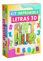 Comprar Kit Imprimible Moldes Letras Y Números 3d 20 Cm Editables