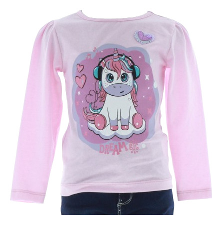 Playera Niña Rosa Unicornio 3213 1 A 6 Años