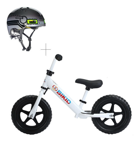 Bicicleta De Balance Bikid Blanco-rojo + Casco