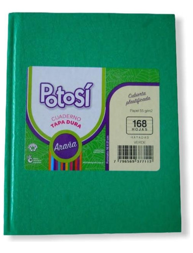 Cuaderno Potosí Tapa Dura X 1 U. 168 Hojas 16x21 