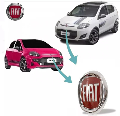 Emblema Fiat Grade Radiador Punto 2013 - 2016 Original