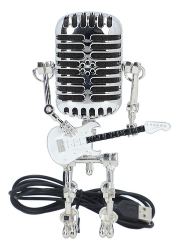 Robot Con Micrófono Para Guitarra, Metal, Retro, Punk, Estil
