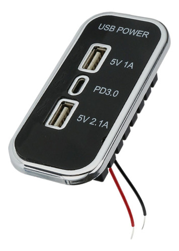 Adaptador De Corriente De 3 Puertos De Salida Usb De 12v Y