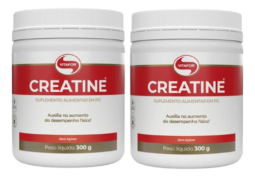 2 Vitafor Creatina Monohidratada De Alta Pureza 300g 