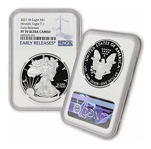 2021 W 1 Oz Proof American Silver Eagle Pf-70 Ultra Cameo (h