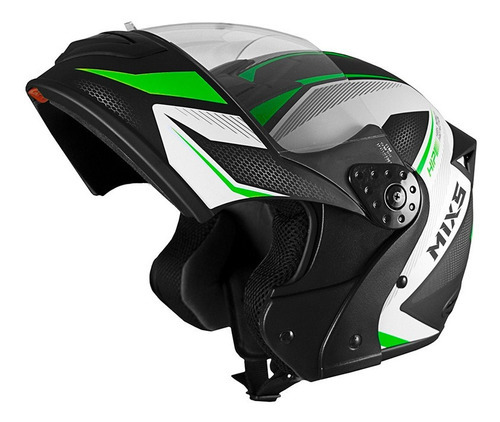 Capacete Mixs Gladiator Neo Brilhante Moto Robocop Cor Verde Tamanho do capacete 56