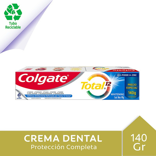 Crema Dental Colgate Total 12 Whitening Gel X 140 G