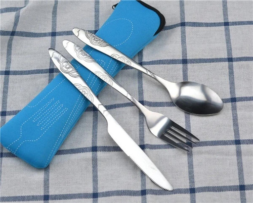 Kit De Cubiertos Bolsa De Vajilla De Acero Inoxidable