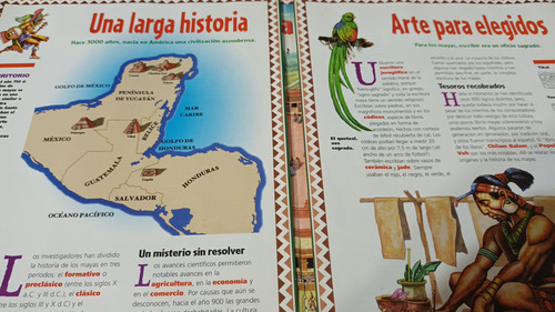 Lámina Escolar Desplegable Los Mayas 85cm X 27cm (Usado)
