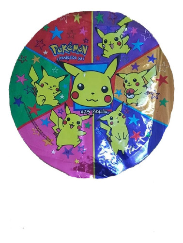 8 Balões Metalizados #25 Pokemon Pikachu 4 Pols / 10cm