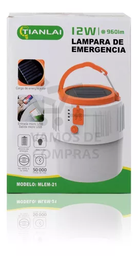 Foco Led 12w Recargable Portátil Emergencia Colgante Blanco camping  GENERICO