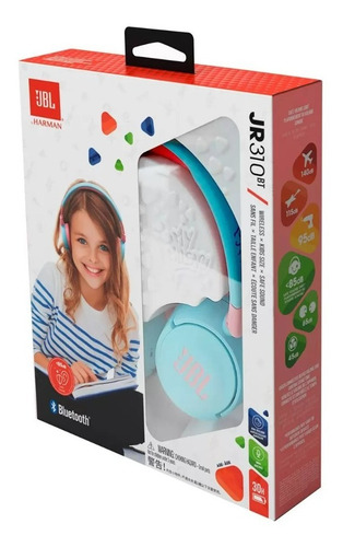 Fone De Ouvido Jr310bt Bluetooth Sem Fio Infantil Azul Jbl Cor da luz n/a