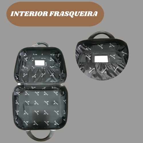 Mala De Viagem 23kg+kit Frasqueira Com Abs Rodinhas 360
