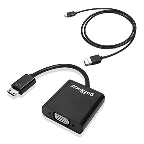 Imagen 6 de 6 de Minihdmi To Vga Adapter With Audio(black) & 3 Ft Micro Usb