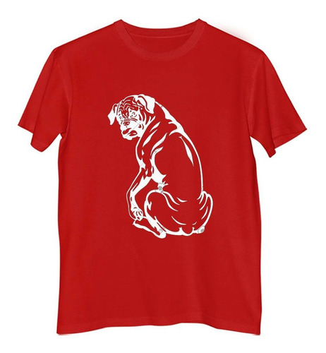 Remera Hombre Color Perro Boxer Silueta Vector M2