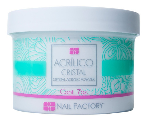 Pack Nail Factory Polvo Acrílico Clear 7 Oz + Monómero 8 Oz Color Cristal