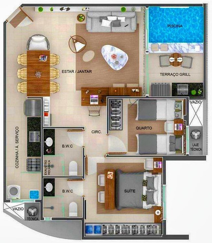 Imagem 23 de 30 de Edifício Studio Design Apartamento 1 Quarto E Sala Na Ponta Verde - Ap0021