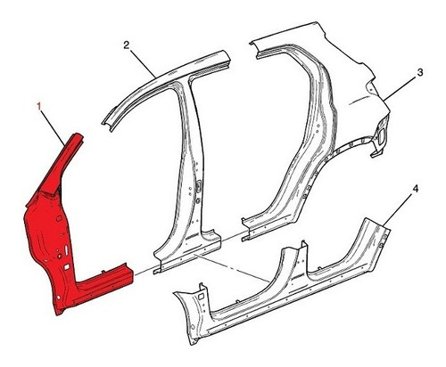 Panel Ext Lat Del Derecho Original Chevrolet Tracker Nueva