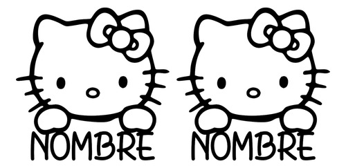2 Stickers Hello Nombre Personalizado Calcomania Vinil