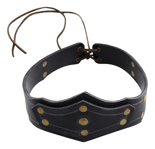 Acessórios Medievais Do Traje Do Headpiece De Couro Preto