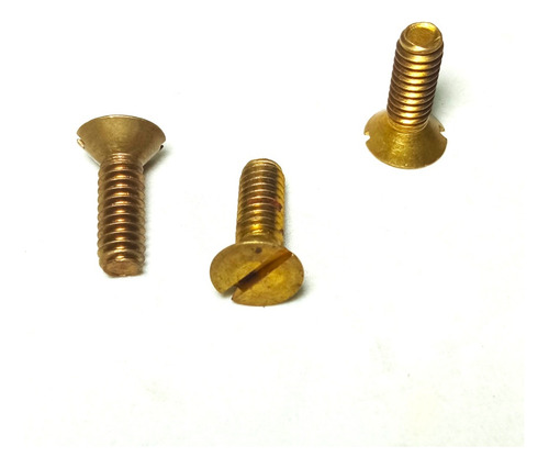 Tornillo Cabeza Plana ¼ X ¾ Latón. 10 Pzs