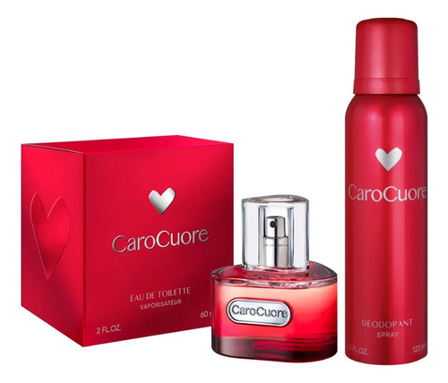  Kit Perfume Carocuore Edt 60 ml Para  Mujer  + Desodorante