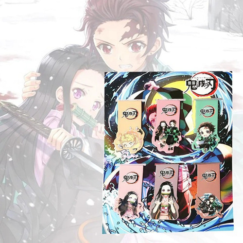 Imagen 1 de 5 de Marcapáginas Clip Magnético Kimetsu No Yaiba Kawaii