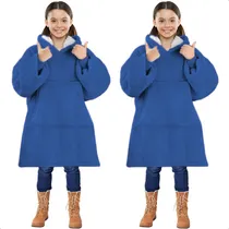 Comprar Pack X2 Poleron Peludo De Niña Poleron Con Capucha Niño Polerones Poleron Gigante Poleron Sherpa Frio Invierno Arcashopping Pijama Polar Manta Sherpa