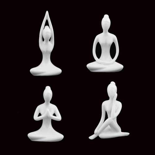 4 Piezas De Bonitas Esculturas De Mandala De Yoga Con