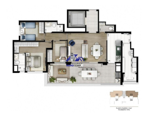 Apartamento De 3 Dormitórios Sendo 1 Suíte 2 Vagas, Garden, São Paulo. - Ap0153 - 67873849