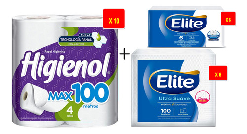 Kit Especial X 10 Papel Higienico - Servilletas - Pañuelos