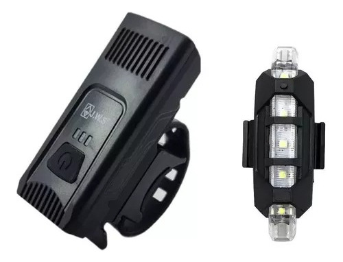 Kit Farol Bike Led Recarregável Potente Dianteiro + Traseiro Cor Cor