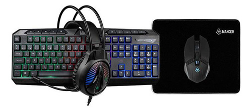 Combo Gamer Mancer Orc V2 4x1, Rainbow, Teclado Abnt2