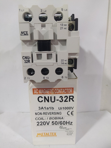 Contactor D 32amp Bobina 220v Modelo Cnu-32r Marca Metaltex 