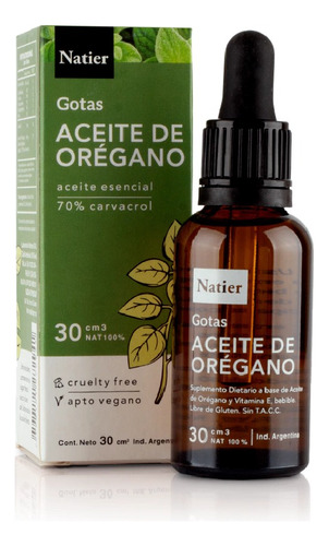Aceite De Orégano  Natier Inflamación Articular 30 Ml