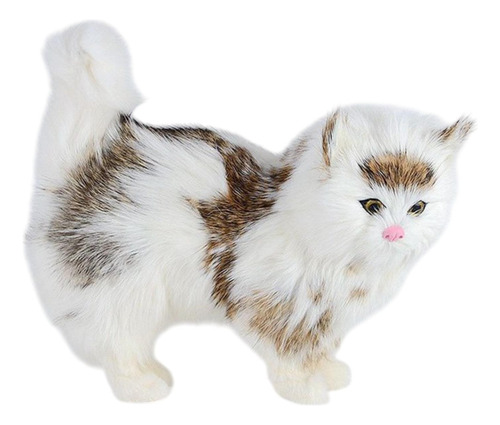 Simulación Gato Estatuilla Gato Felpa Juguete Lindo Marrón