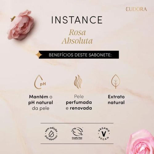 Sabonete Em Barra Eudora Instance Rosa Absoluta 4x80g