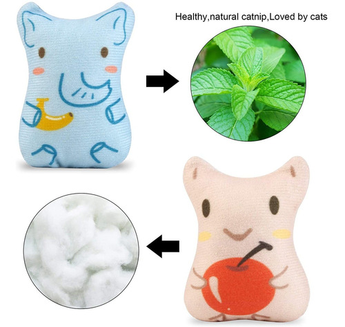 Dorakitten Catnip Toys For Indoor Cats - 5pcs Plush Cat Chew
