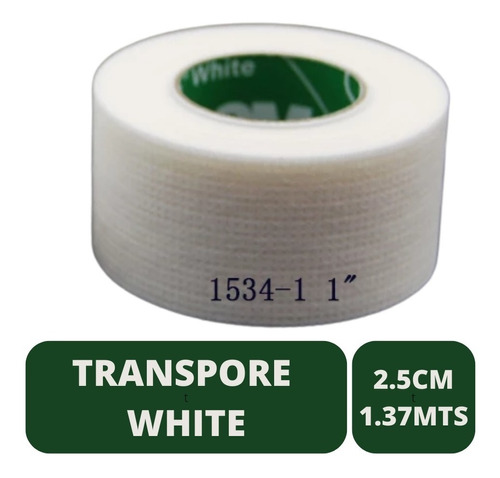 Transpore White 2.5cmx1,3mts Cinta 3m Quirurgica Esparadrapo