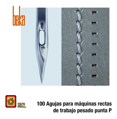 100 Agujas Beka 134 Punta Pcl Para Máq. Recta Trabajo Pesado