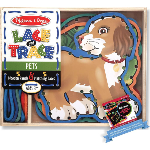 Melissa & Doug Pets: Paquete De Juego De Madera De Encaje Y 