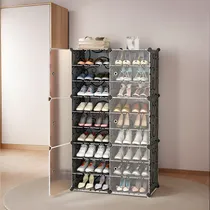 Comprar Zapatera 6 Puertas Organizador Multiuso Armable Moderno Color Gris oscuro