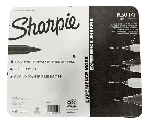 Marcador Permanente Sharpie Fino 32 Cores Importado Eua