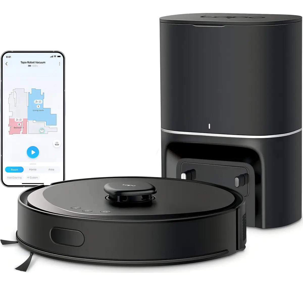 Aspiradora Robot Tp-link Tapo Rv30 Max Plus Trapeador Slim Negro