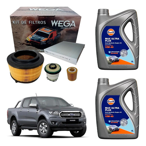 Kit 4 Filtros + Ace Gulf Ford Ranger 3.2 2.2 Tdci Desde 2012