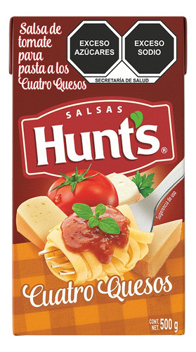 4 Pzs Hunt's Salsa Para Pasta Tomate Cuatro Quesos 500gr