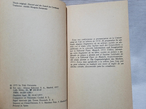 Imagen 5 de 9 de Husserl La Busqueda De La Certeza Leszek Kolakowski Alianza