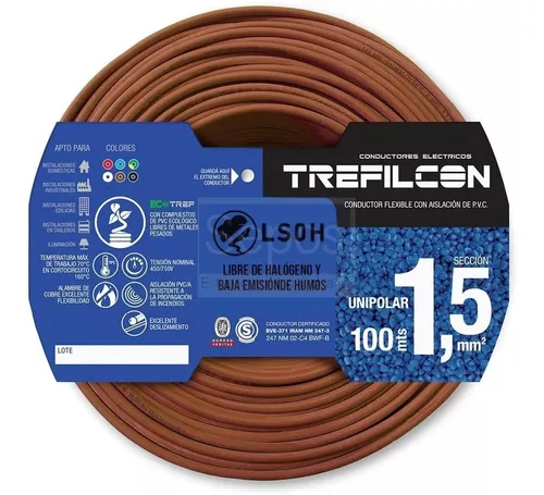 Cable Unipolar 1.5 Mm Rollo 100 Mts Trefilcon