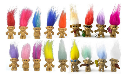 Set 18 Muñecas Lucky Troll De Pvc Vintage Cromático